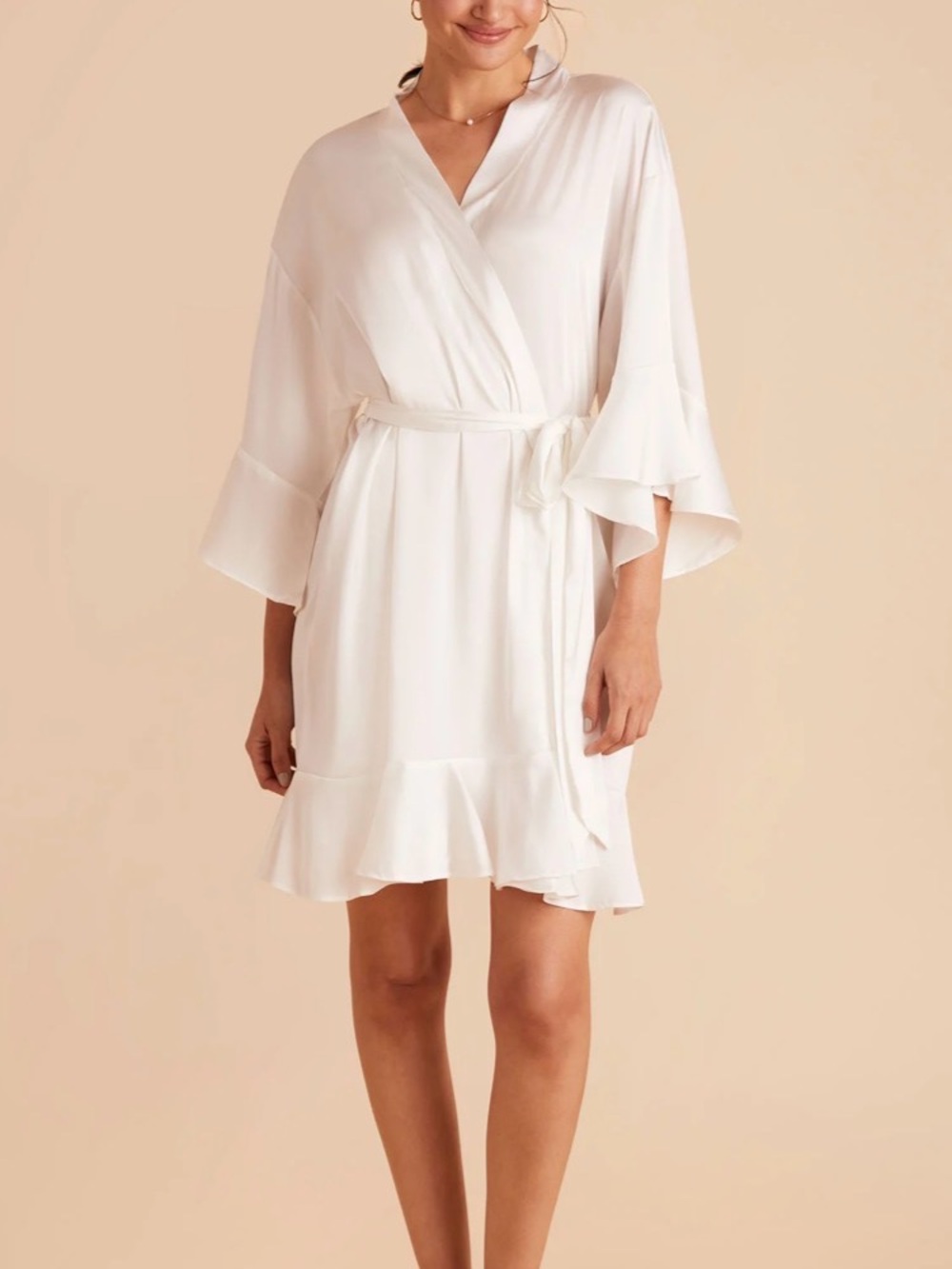 Birdy Grey Kenny Robe in Matte Satin Ivory